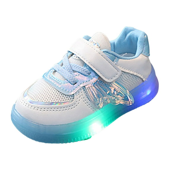 Otqutp Little Kid Breathable Shoes Children Shoes LED Light Emitting Shoes Fashion Children Sports Light Shoes Mesh Breathable Sneakers