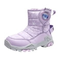 thumbnail image 1 of Otqutp Toddler Round Toe Shoes&nbsp; Girls Boys Snow Boots Outdoor Warm Comfortable Non Slip Mid Calf Padded Small Big Kids Winter Shoes(Purple,10.5-11 Years), 1 of 9