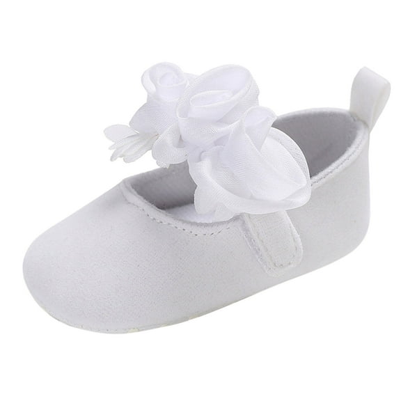 Otqutp Little Kid Comfortable Sneakers Children Baby Casual Shoes Floor Sports Shoes Flat Soles Lightweight Soft Solid Color Hook Loop Flowers