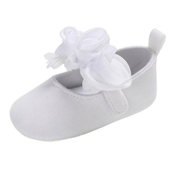 Otqutp Little Kid Comfortable Sneakers Children Baby Casual Shoes Floor Sports Shoes Flat Soles Lightweight Soft Solid Color Hook Loop Flowers