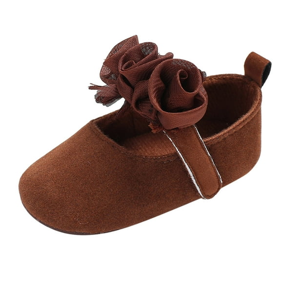 Otqutp Little Kid Comfortable Sneakers Children Baby Casual Shoes Floor Sports Shoes Flat Soles Lightweight Soft Solid Color Hook Loop Flowers