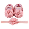 thumbnail image 1 of Otqutp Little Kid First Walking Shoes Baby Girls Shoes with Hairband Set 0 to 1 Years Old Baby Shoes Soft Sole Walking Shoes, 1 of 9