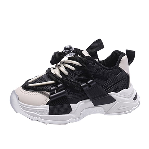 Otqutp Little Kid First Walking Shoes Fashion Spring Summer Children Sports Boys Run Shoes Flat Light Mesh Breathable Comfortable Solid Color Simple Style Sneakers(Beige,3.5-4 Years)