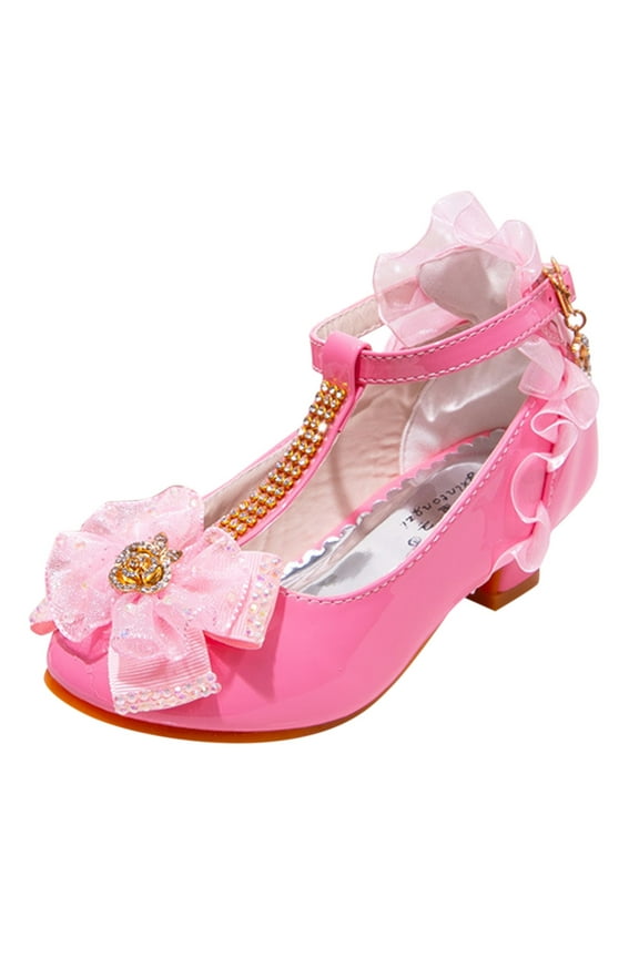 Little Kid Lightweight Shoes Children Shoes Princess Single Shoes Stage Fashion Shoes Girls Walk Show Performance Shoes