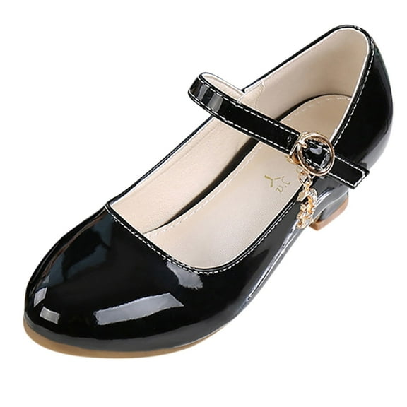 Otqutp Little Kid Low Heel Shoes&nbsp;Girl Shoes Small Leather Shoes Single Shoes Children Dance Shoes Girls Performance Shoes