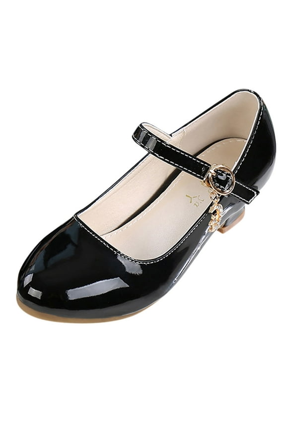 Little Kid Low Heel Shoes Girl Shoes Small Leather Shoes Single Shoes Children Dance Shoes Girls Performance Shoes