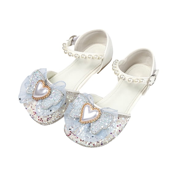 Otqutp Little Kid Nonslip Sneakers Kids Girls' Sneakers Princess Shoes Comfortable Soft Soled Little Girls Flat Single Shoes Fashion Girls' Shoes
