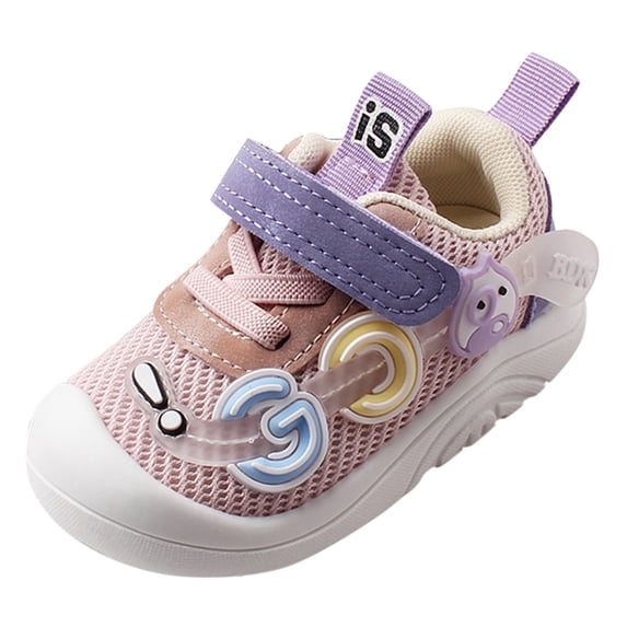 Otqutp Little Kid Round Toe Shoes Children Baby Toddler Boys Girls Shoes Non Slip Rubber Sole Outdoor Toddler Walking Shoes Fashion Sport Shoes(Pink,6-9 Months)