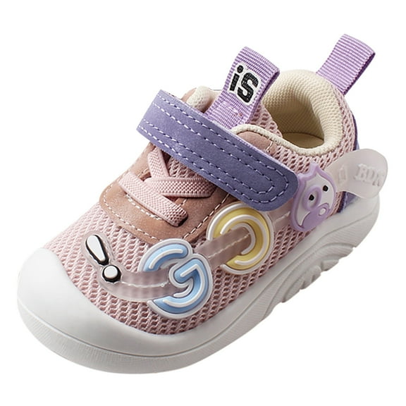 Otqutp Little Kid Round Toe Shoes Children Baby Toddler Boys Girls Shoes Non Slip Rubber Sole Outdoor Toddler Walking Shoes Fashion Sport Shoes(Pink,12-18 Months)