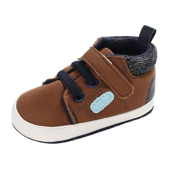 Otqutp Little Kid Shoes Children's Casual Canvas Shoes Breathable Indoor Toddler Fall Winter Round Toe Shoes for Boys Girls 0 To 12Months(Brown,9-12Months)