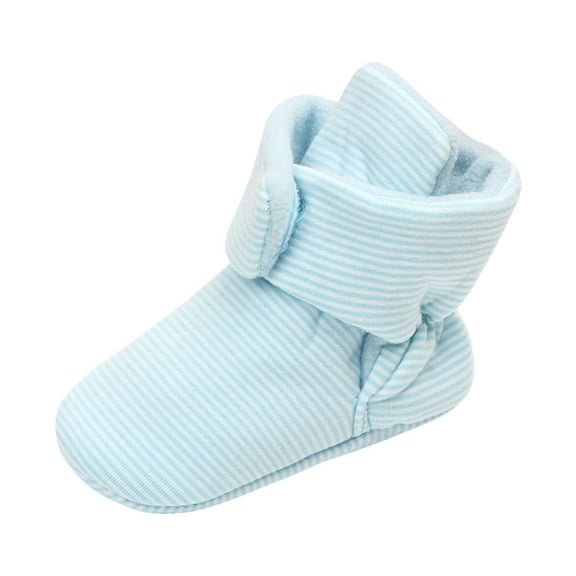 Otqutp Little Kid Solid Color Shoes Toddler Baby Shoes Socks Solid Color Patchwork Knitted Plush Baby Socks Shoes for 0 To 12Months(Blue,0-3Months)