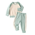 thumbnail image 1 of Otqutp Loose Tops for Toddler Kids Baby Girls Long Sleeve Sweatshirt Tracksuit Tops Pants 2PCS Outfits Clothes Set Fall Winter Pants Sweatsuit(Green,18-24 Months), 1 of 9
