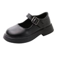 thumbnail image 1 of Otqutp Mary Jane Shoes for Girls Leather Buckle Strap Flats with Chunky Sole Toddler Kids Non-Slip Casual Dress Shoes, 1 of 9