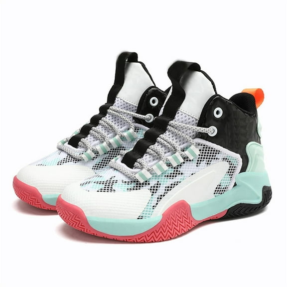 Otqutp Mesh Breathable Lace Sneakers for Kids Childrens Teen Running Athletic Sport Shoes Outdoor Non Slip Lightweight Shoes