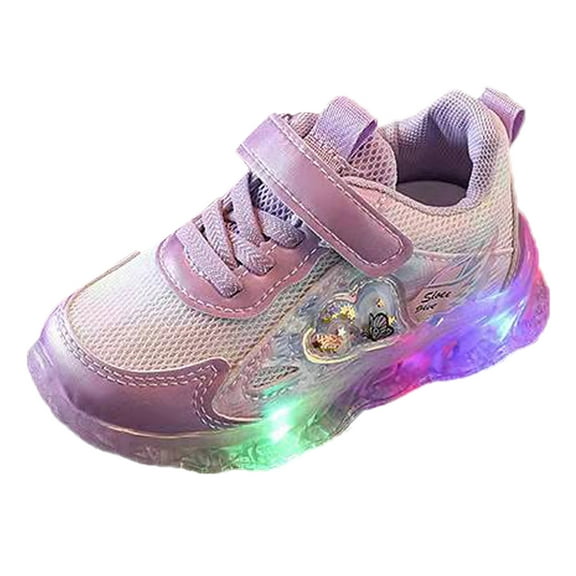 Otqutp Mesh Breathable Light up Sneakers for Toddler Baby Boys Strap First Walking Sport Shoes Lightweight Non Slip