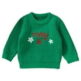 thumbnail image 1 of Otqutp New Born Baby Girl Boy Christmas Knit Sweater My First Christmas Letter Embroidery Winter Sweatshirt Fall Outfit Clothes, 1 of 9