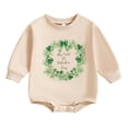 thumbnail image 1 of Otqutp New Born Baby St Patricks Day Romper Onesie Long Sleeve Crewneck Sweatshirt Boys Cute Easter Jumpsuit Girls Boys Bodysuit, 1 of 9