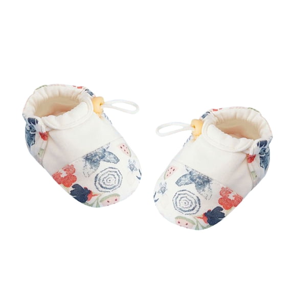 Otqutp Newborn Baby Sock Booties Cotton Color Block Elastic Cuff Shoes Non Slip Sole Indoor Pre Walker Footwear for Boys Girls