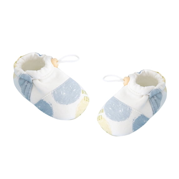 Otqutp Newborn Baby Sock Booties Cotton Color Block Elastic Cuff Shoes Non Slip Sole Indoor Pre Walker Footwear for Boys Girls