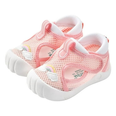 Otqutp Non-Slip Footwear for Baby Sandals for Boys and Girls Summer Sneakers Cute Breathable Net Non Slip Design Soft Walking Sandals