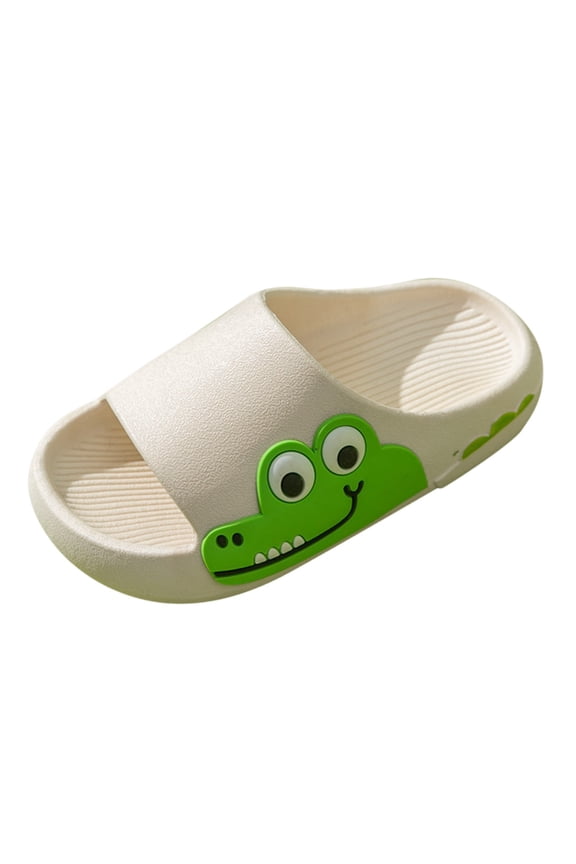 Open Toe Slippers for Boys Girls Cute Cartoon Animal Anti Slip Sandals Summer Kids Casual Soft Sole Home Bathing Slides