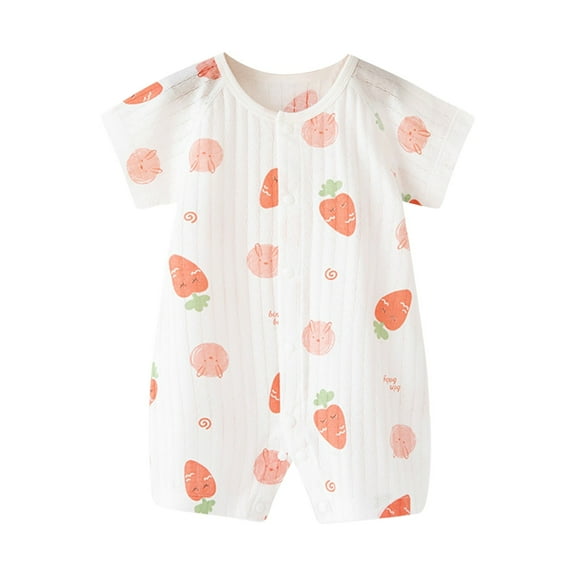 Otqutp Baby Girls and Boys Short Sleeve Crawl Off Roading Cute Solid Color Bodysuit Baby Fashion Button Romper Overalls Summer Clothes(C-B,12-18 Months)