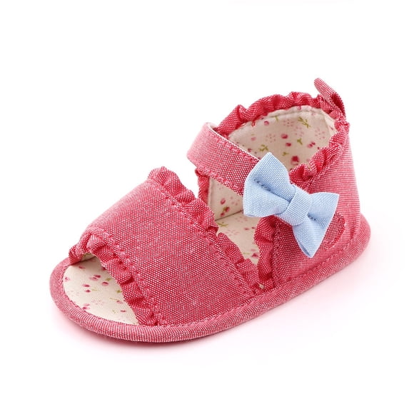 Otqutp Outdoor Footwear for Toddler Girls Sandals Baby Summer Sneakers Cute Colorful Bow Walking Shoes Casual Sticky Straps Shoes