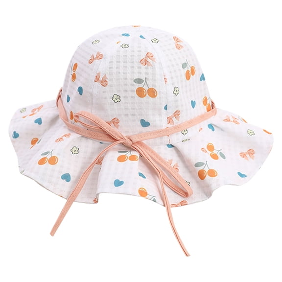 Otqutp Outdoor Hat for 4 to 8 Years Toddler Children Hat Girls Spring Autumn Outdoor Shade Cartoon Flower Sun-screen Hat Fisherman Hat