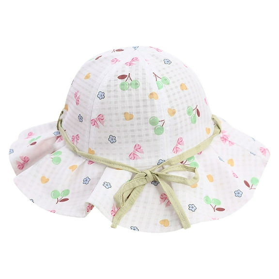 Otqutp Outdoor Hat for 4 to 8 Years Toddler Children Hat Girls Spring Autumn Outdoor Shade Cartoon Flower Sun-screen Hat Fisherman Hat