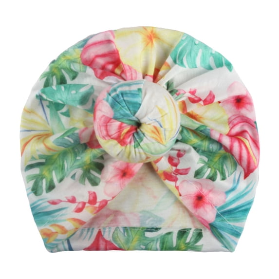Otqutp Outdoor Travel Cap for 0 to 3Years Children Toddler Kids Baby Boy Girl Floral Print Knotted Hat Beanie Headwear Accessories