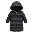 thumbnail image 1 of Otqutp Padded Jacket for Girls Fashion Padded Jacket for Boys Jacket for Kids Over The Knee Mid Length Coat for Winter Coat with Pocket(Black,4-5 Years), 1 of 8