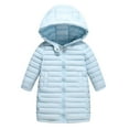 thumbnail image 1 of Otqutp Padded Jacket for Girls Fashion Padded Jacket for Boys Jacket for Kids Over The Knee Mid Length Coat for Winter Coat with Pocket(Blue,7-8 Years), 1 of 8