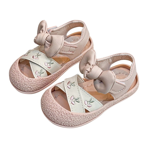 Otqutp Pageant Footwear for Toddler Girls Children‘s Chinese Cherry Embroidered Sandals Walking Shoes For Girls 0 to 5Years