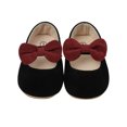thumbnail image 1 of Otqutp Party Baby Girls Footwear Toddler Kids Girls Soild Colour Bowknot Princress Shoes Soft Sole The Floor Barefoot Non Slip First Walkers Prewalker Shoes, 1 of 9