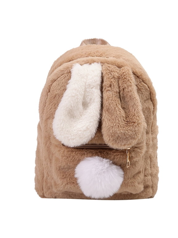 Plush Bunny Backpack Fashion Outdoor Travel Bag for Women Casual Student Backpack for Teens & Adults