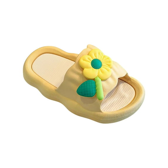 Otqutp Princess Dance Shoes for Toddler Girls Summer Princess Flowers Non Slip Soft Bottom Outside Wear Sandals Slippers for 2 to 10Years