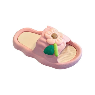 Otqutp Princess Dance Shoes for Toddler Girls Summer Princess Flowers Non Slip Soft Bottom Outside Wear Sandals Slippers for 2 to 10Years