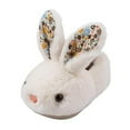 thumbnail image 1 of Otqutp Unisex Toddler Fashion Shoes Cute Autumn and Winter Girls Slippers Flat Bottom Soft Warm and Comfortable Solid Color Cute Rabbit Shape(White,2-2.5 Years), 1 of 6