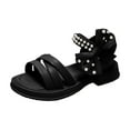 thumbnail image 1 of Otqutp Princess Footwear for Toddler Girls Fashion Spring Summer Toe Solid Color Bowknot Children Casual Shoes for 4 to 13 Years, 1 of 4