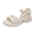 thumbnail image 1 of Otqutp Princess Footwear for Toddler Girls Fashion Spring Summer Toe Solid Color Bowknot Children Casual Shoes for 4 to 13 Years, 1 of 5