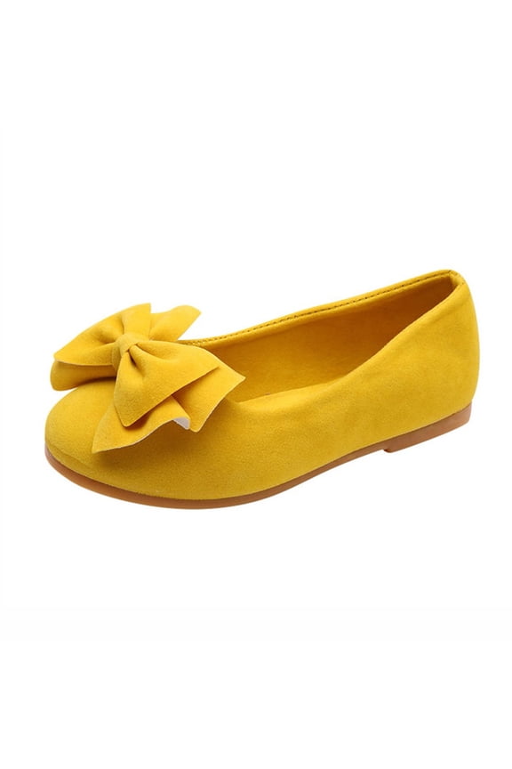 Princess Shoes for Girls Children Solid Bowknot Student Single Soft Shoes Bump Toe Dance Kid Baby Girls Shoes