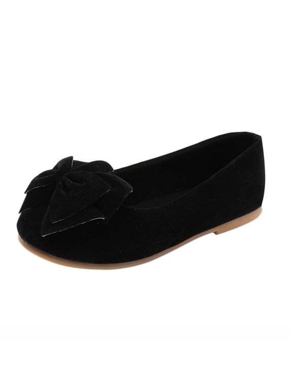 Princess Shoes for Girls Children Solid Bowknot Student Single Soft Shoes Bump Toe Dance Kid Baby Girls Shoes