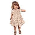 thumbnail image 1 of Otqutp Princess Sundress for Baby Girls Outfits Toddler Girls Short Sleeve Plaid Prints Ruffles Princess Dress Clothes, 1 of 1