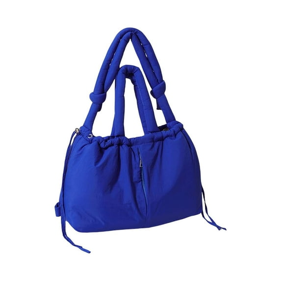 Otqutp Puffer Backpack for Women Puffer Tote Bag Lightweight Puffy Purse Large Puffy Drawstring Backpack for Casual Traveling Hiking(Dark Blue,One Size)