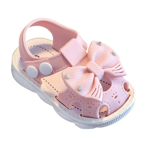 Otqutp Quick Drying Sandals for Kids Toddler Girls Middle and Small Summer Butterfly Head Wrap Shoe Children's Non Slip Soft Bottom Beach Shoes