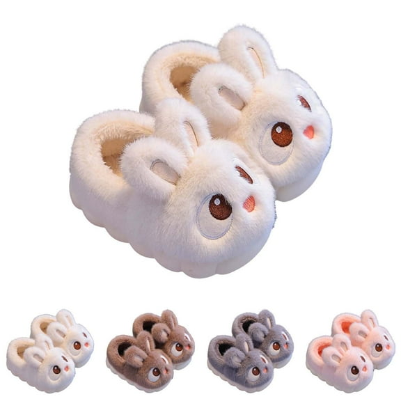 Otqutp Rabbit Slippers for Kids Boys Girls Plush Bunny House Shoes Cute Animal Funny Slippers Comfy Household Bedroom Shoes