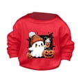 thumbnail image 1 of Otqutp Round Neck Pullovers for Children's Boys Girls Fashion Halloween Cute Little Bats and Pumpkin Printed Round Neck Sweater Autumn Hoodie Sweatshirt (Red,9-10 Years), 1 of 5