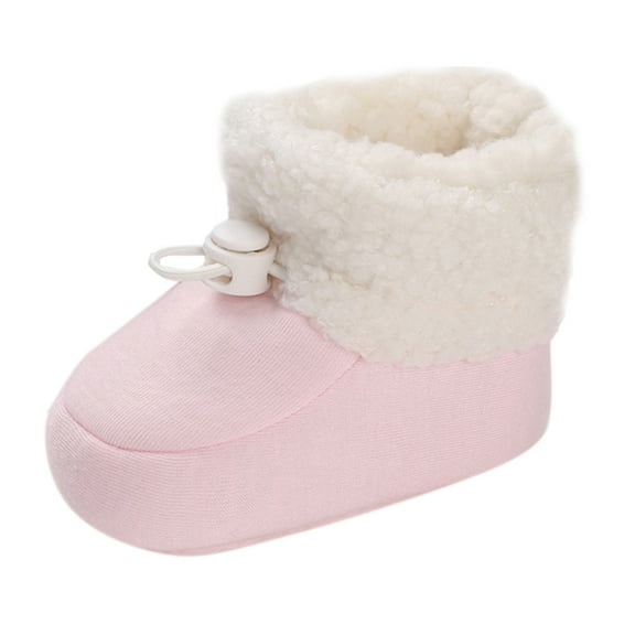 Otqutp Round Toe Boots for Toddler Boys Girls Fashion Colorful Little Girls Winter Warm Kids Baby Knitted Pre Walking Boots for Baby 0-18 Months(Pink,6-12 Months)