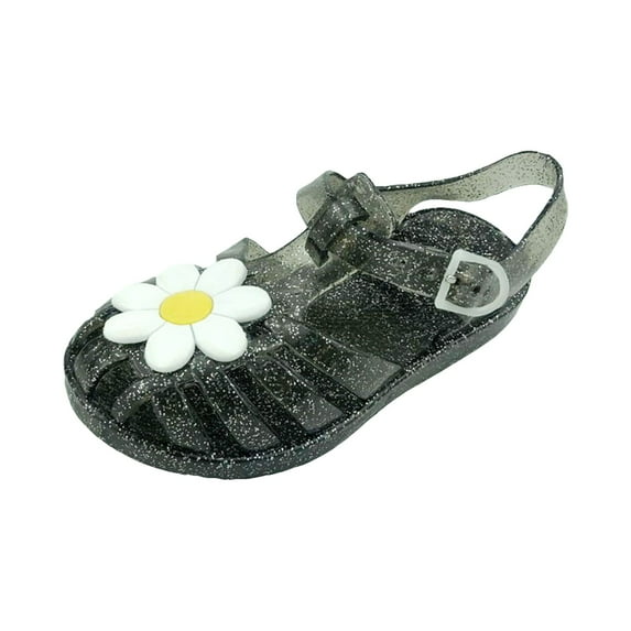 Otqutp Rubber Sole Sandals for Kids Toddler Girls Shoes Breathable Shoes Flower Patterned Baby Soft Shoe Covers 0 To 18 Months