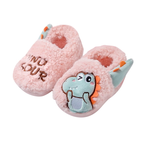 Otqutp Running Shoes for Toddler Kids Pack with Little Dinosaur Home Warm Cotton Slippers Shoes Home Wear Shoes Non Slip Slippers